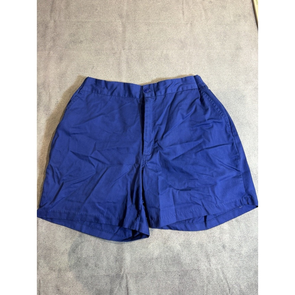 Vintage McGregor Blue Casual Shorts Flat Front Elastic Waist Polyester Cotton